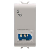 Israeli telephone socket 1 module, matte/satin beige color